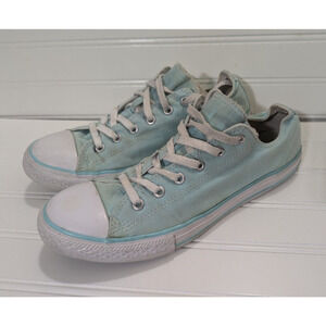 Converse Chuck Taylor Double Tongue Shoes Womens Sz 6 Light Teal Blue Dirty Worn